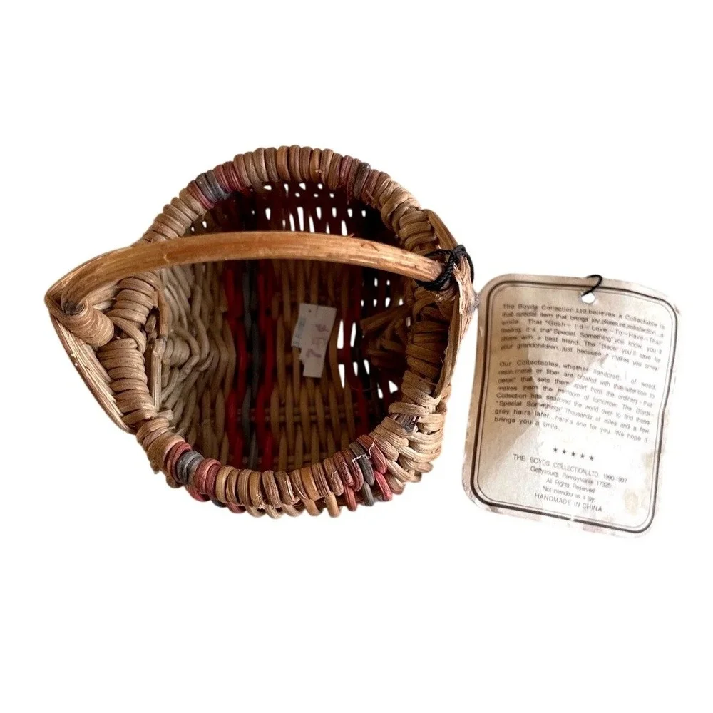 The Boyds Collection Ltd Vintage Miniature Buttock Basket Handmade Multicolor